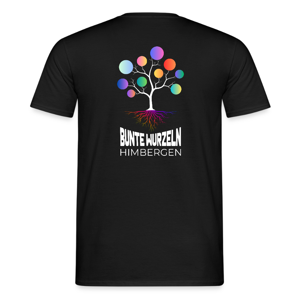 Bunte Wurzeln Himbergen Hinten - Männer T-Shirt - Schwarz