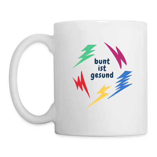 Bunt ist gesund Blitze - Tasse - Weiß