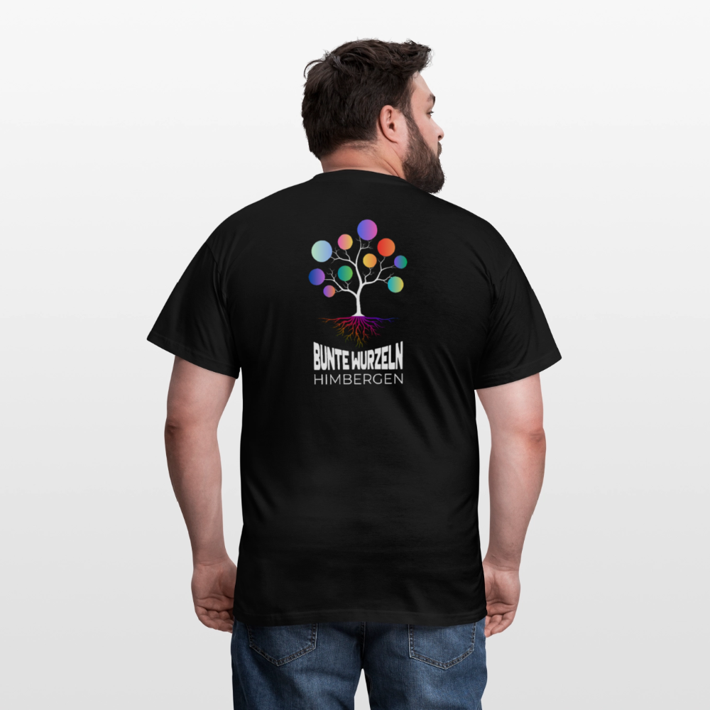 Bunte Wurzeln Himbergen Hinten - Männer T-Shirt - Schwarz