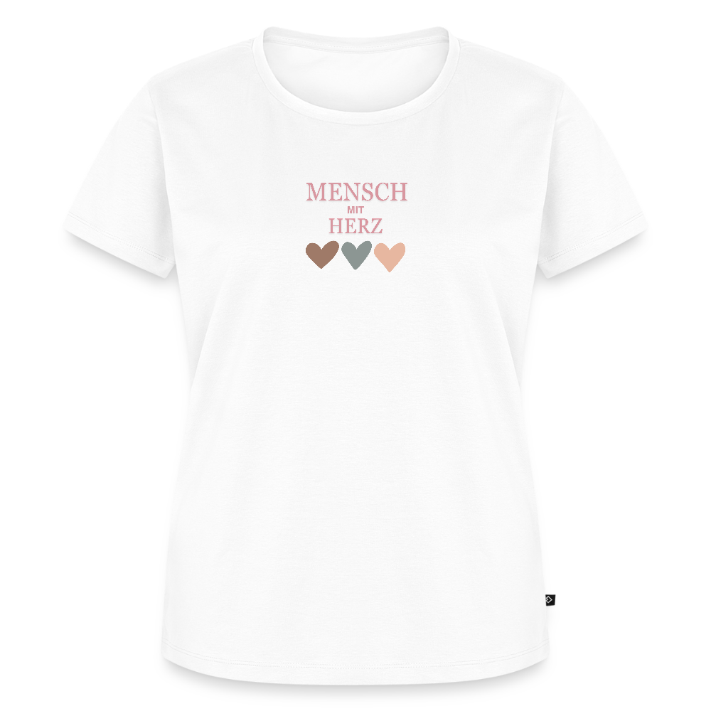Mensch mit Herz - Frauen Premium T-Shirt - Weiß
