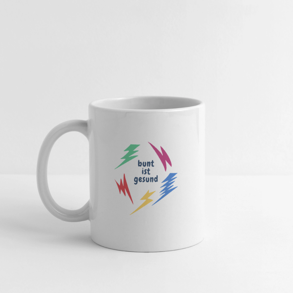Bunt ist gesund Blitze - Tasse - Weiß