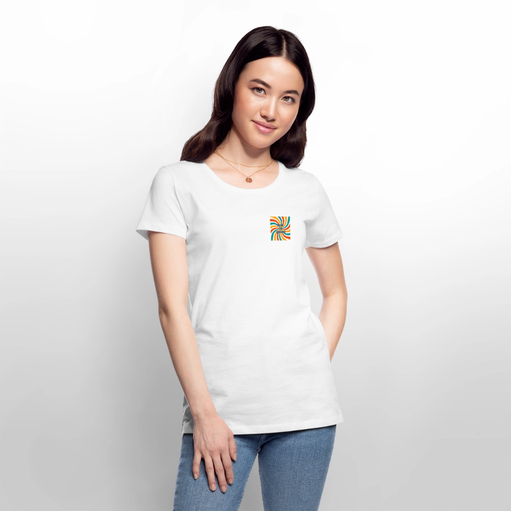 Bunt ist gesund Bögen Pocket - Frauen Premium T-Shirt - Weiß