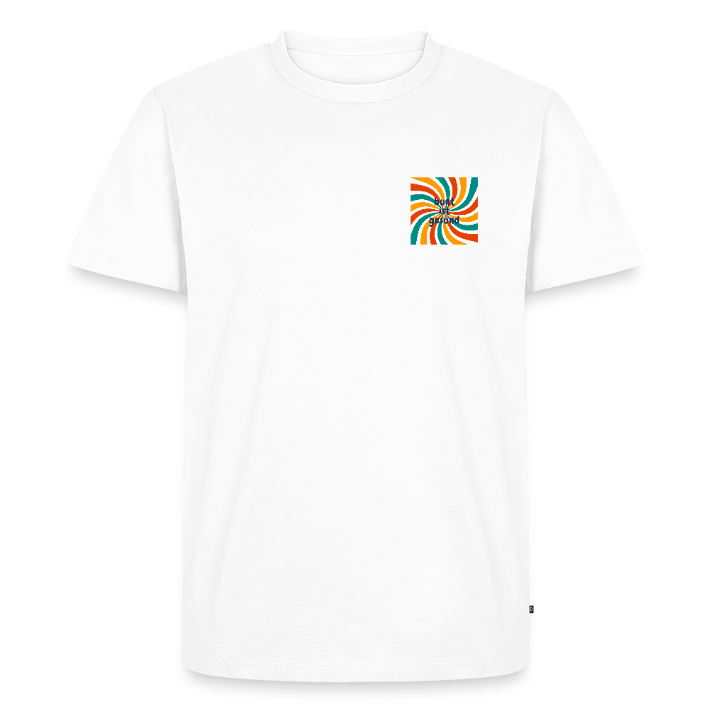 Bunt ist gesund Bögen Pocket - Männer Premium T-Shirt - Weiß