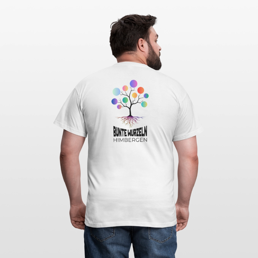 Bunte Wurzeln Himbergen Hinten - Männer T-Shirt - Weiß