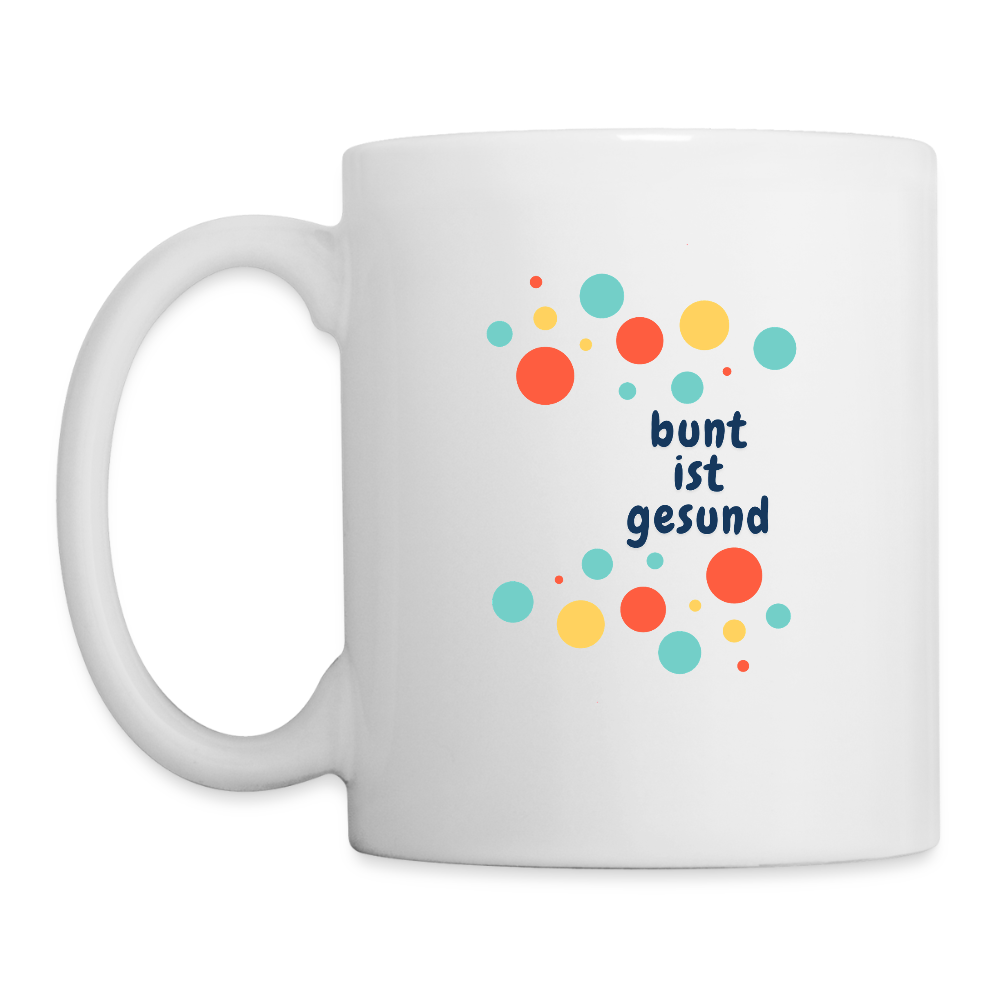 Bunt ist gesund Bubbles - Tasse - Weiß