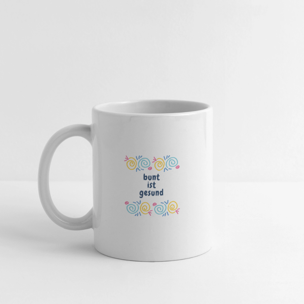 Bunt ist gesund Fragmente - Tasse - Weiß