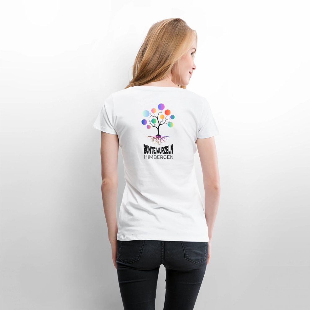 Bunte Wurzeln Himbergen Hinten - Frauen Premium T-Shirt - Weiß