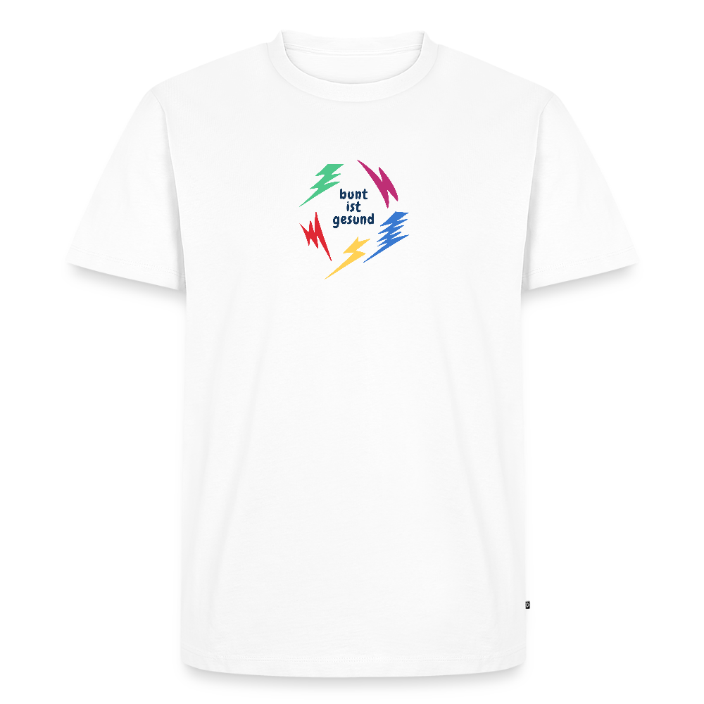 Bunt ist gesund Blitze - Männer Premium T-Shirt - Weiß