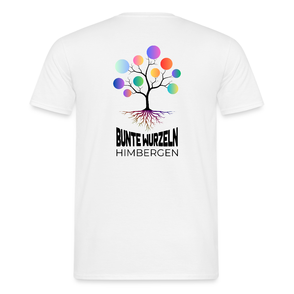 Bunte Wurzeln Himbergen Hinten - Männer T-Shirt - Weiß