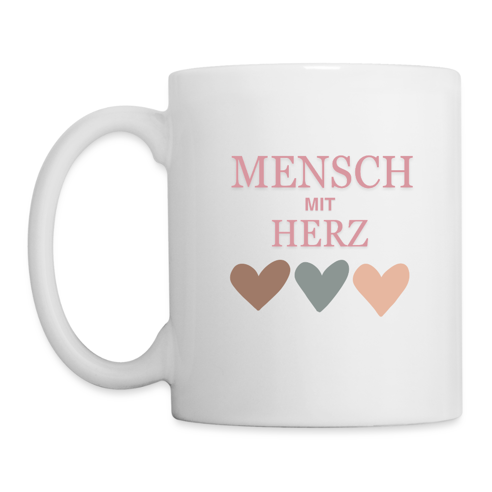 Mensch mit Herz - Tasse - Weiß
