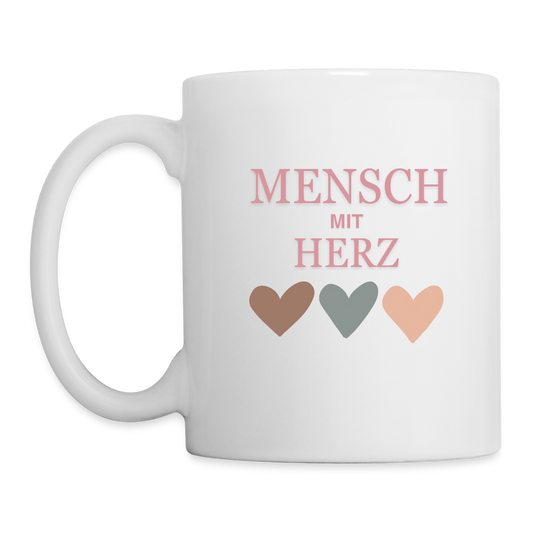 Mensch mit Herz - Tasse - Weiß