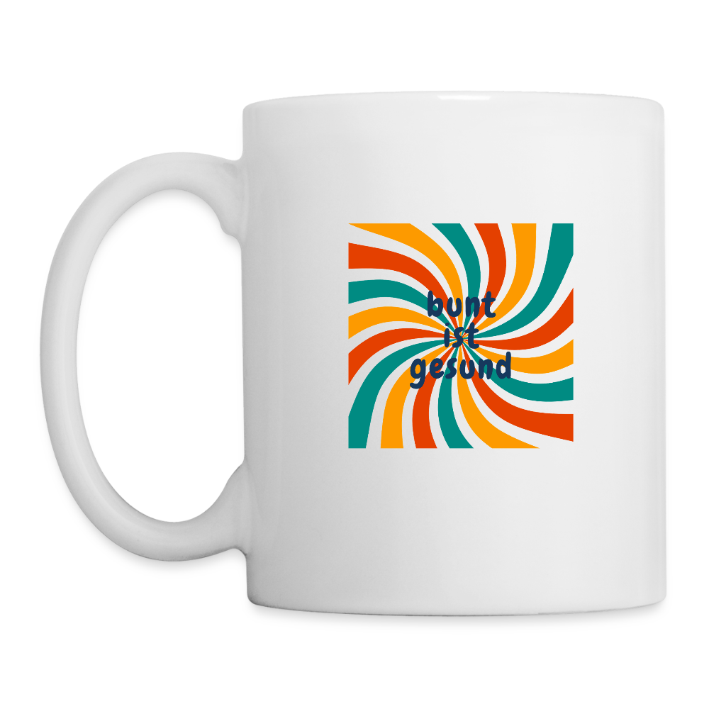 Bunt ist gesund Bögen - Tasse - Weiß