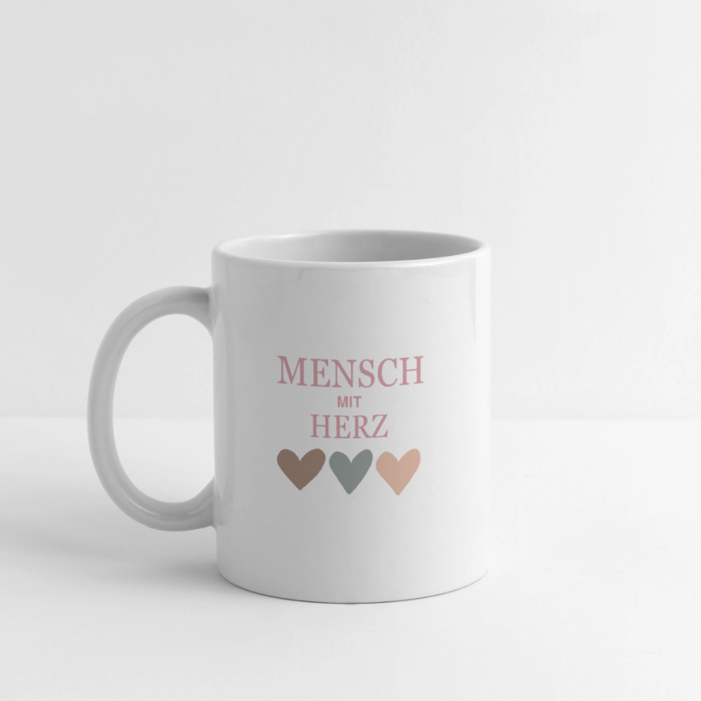 Mensch mit Herz - Tasse - Weiß