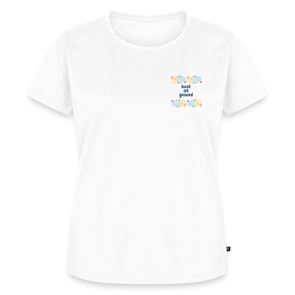 Bunt ist gesund Fragmente Pocket - Frauen Premium T-Shirt - Weiß