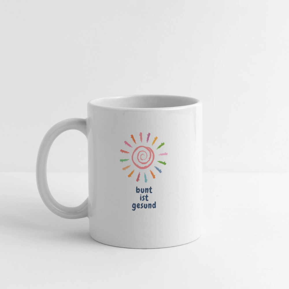 Bunt ist gesund Sonne - Tasse - Weiß