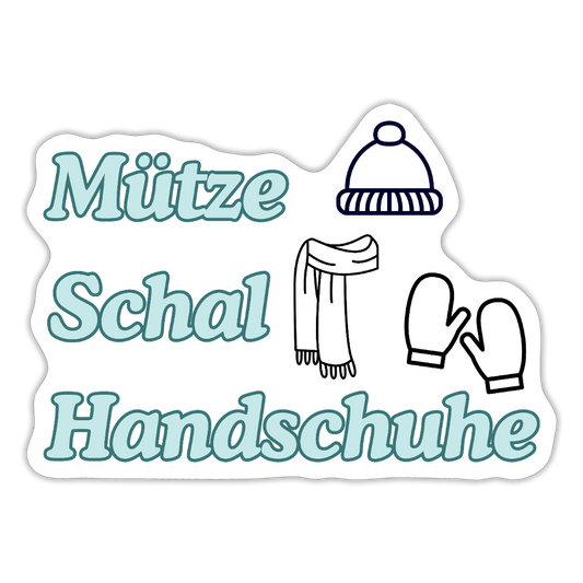 Sticker - Mütze, Schal, Handschuhe - Mattweiß