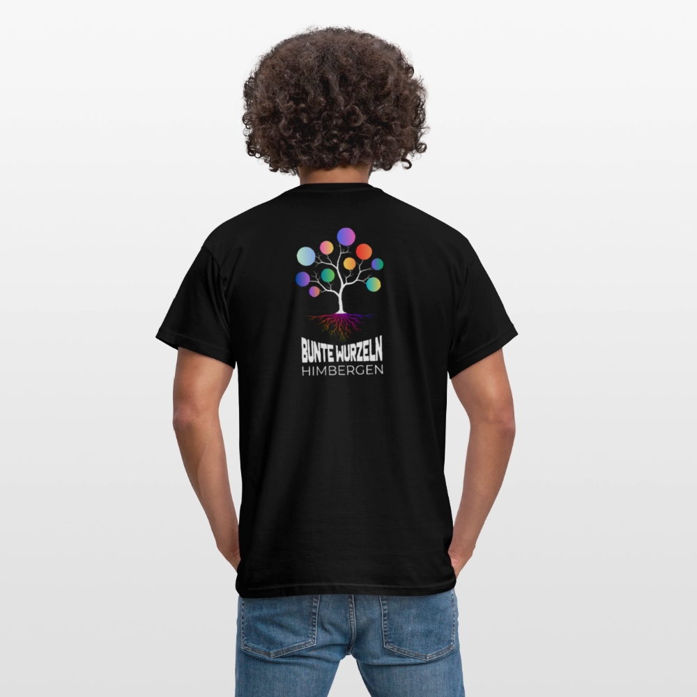 Bunte Wurzeln Himbergen Hinten - Männer T-Shirt - Schwarz