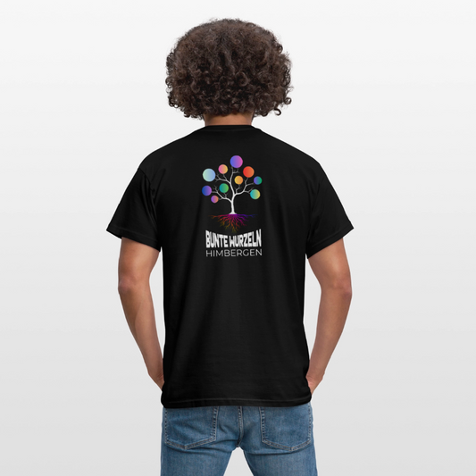 Bunte Wurzeln Himbergen Hinten - Männer T-Shirt - Schwarz