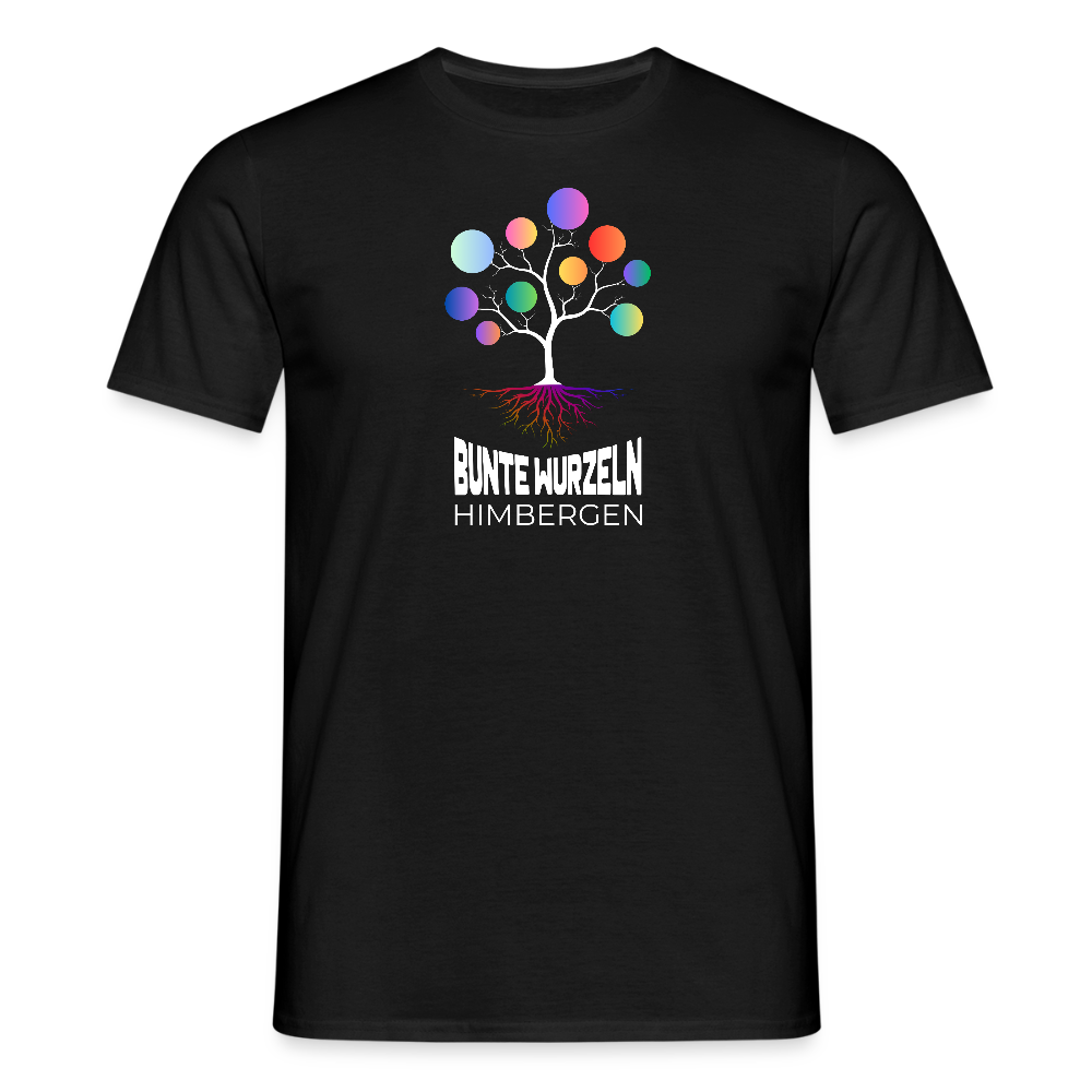 Bunte Wurzeln Himbergen Vorne - Männer T-Shirt - Schwarz