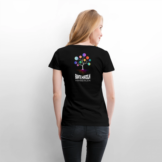 Bunte Wurzeln Himbergen Hinten - Frauen Premium T-Shirt - Schwarz