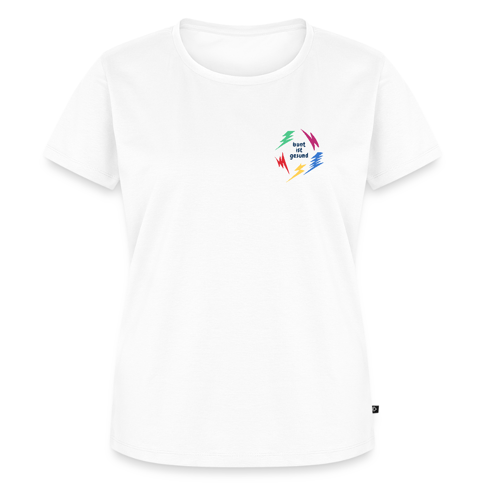 Bunt ist gesund Blitze Pocket - Frauen Premium T-Shirt - Weiß