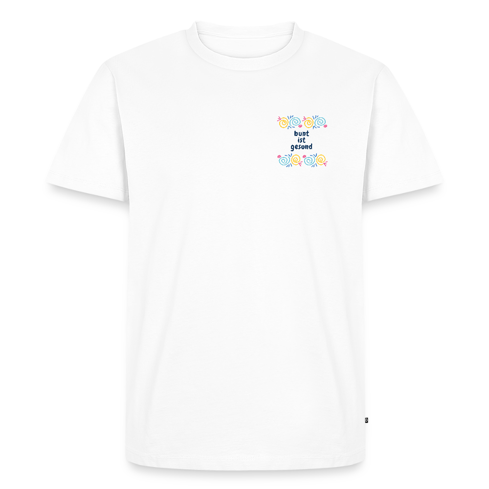 Bunt ist gesund Fragmente Pocket - Männer Premium T-Shirt - Weiß