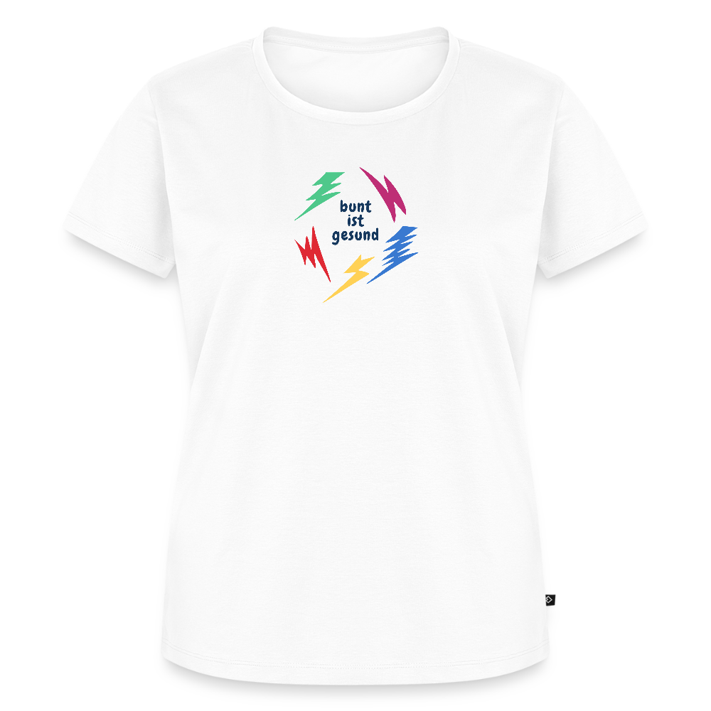 Bunt ist gesund Blitze - Frauen Premium T-Shirt - Weiß