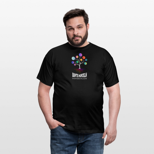 Bunte Wurzeln Himbergen Vorne - Männer T-Shirt - Schwarz