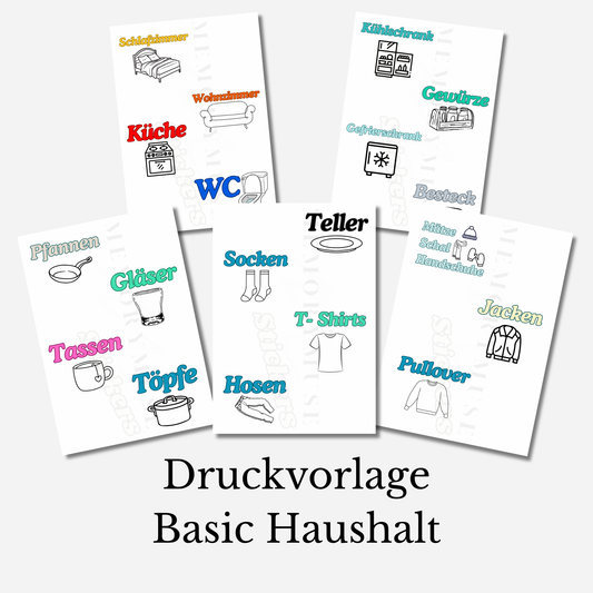 Druckvorlage Basic Haushalts-5er-Bundle