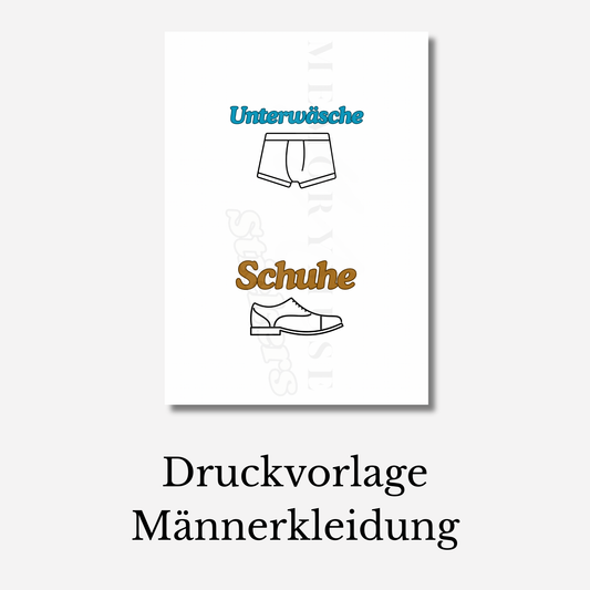 Druckvorlage Kleidung Männer